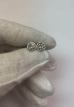 White Gold 14K Round Natural Diamond Stud Earring 2.08 Carats Halo Style