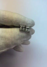 2 Ct Princess Cut F Vs1 Natural Earth Mined Diamond Stud Earring 14K White Gold