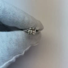 Cushion Natural Earth Mined Diamond Solitaire Ring