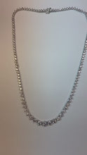 Three Prong Set Riviera Natural Earth Mined Diamond Tennis Necklace 15 Carats White Gold