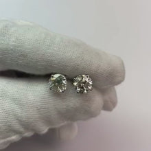 Stud Earrings 4 Carats Round Cut Natural Earth Mined Diamond Jewellery White Gold 14K