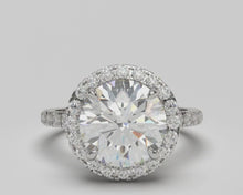 4.50 Carats Round Natural Earth Mined Diamond Anniversary Ring Halo Setting