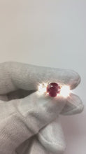 4 Ct Ruby And Round Natural Earth Mined Diamond 3 Stone Ring White Gold Lady Jewellery