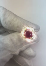 Oval Ruby With Natural Earth Mined Diamonds 6.10 Ct Wedding Ring Gold 14K