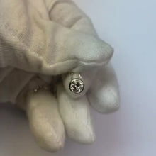 0.75 Carats Round Cut Natural Earth Mined Diamond Pendant Bezel Set 14K White Gold