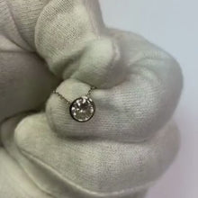 Bezel Setting Natural Earth Mined Diamond Necklace Pendant 1 Carat White Gold Round Cut