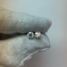 1 Carat Prong Set Round Natural Earth Mined Diamond Stud Earring 14K White Gold