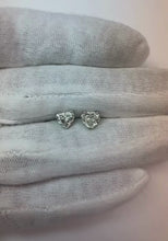 Prong Set Heart Cut Real Solitaire Natural Earth Mined Diamond Stud Earring Solid Gold Jewellery