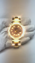 Pink Mother Of Pearl Natural Earth Mined Diamond Dial 36 mm Rolex Datejust Two Tone Watch Oyster Bracelet