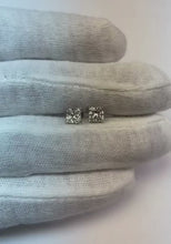 Princess Shaped F Vs1 Natural Earth Mined Diamond Stud Earrings 2.0 Carat White Gold 14K