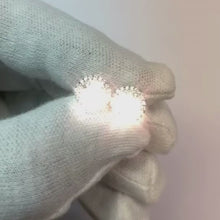 Halo Natural Earth Mined Diamond Studs 2 Carats White Gold