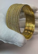 Round Natural Earth Mined Diamond 2 Carats White Gold 14K Women Bangle Fine Jewellery