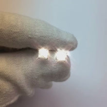 Princess Natural Earth Mined Diamond Stud Earrings 1.50 Carats Prong White Gold 14K