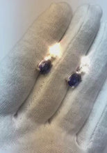 6 Carat Oval Ceylon Sapphire Natural Earth Mined Diamonds Dangle Earring Two Tone Gold