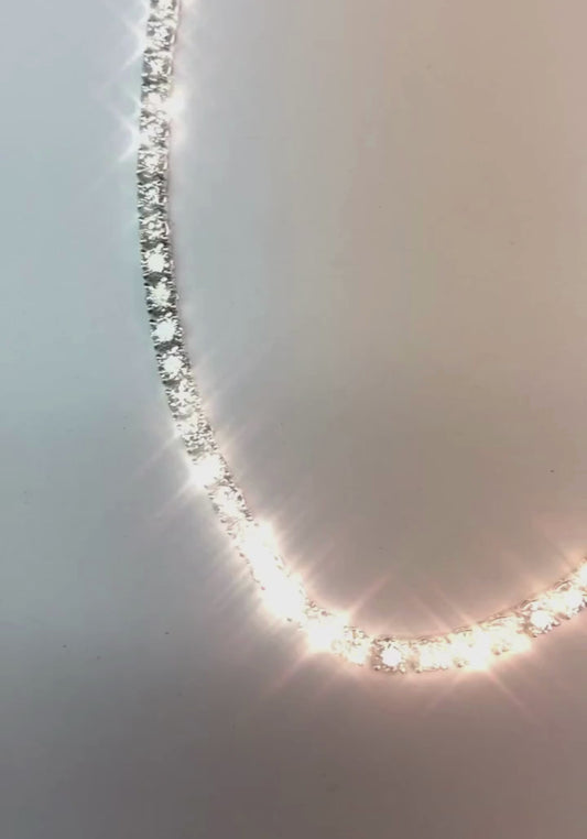 White Gold 20 Carat Real Diamond Necklace