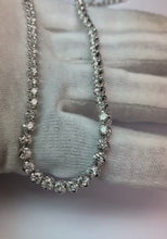 13 Ct White Gold Natural Earth Mined Diamond Tennis Necklace Fine Jewellery
