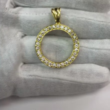Dollar Natural Earth Mined Diamond Bezel Pendant 2 Carats Yellow Gold (Coin not included)