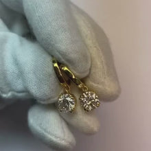 White Gold 14K Ladies Dangle Earrings Natural Earth Mined Diamonds 3.00 Carats F Vs1