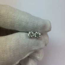 1 Carat Round Cut Natural Earth Mined Diamond Lady Stud Earring White Gold 14K Fine Jewellery