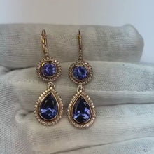 9 Carat Tanzanite Dangle Earrings With 14K White Gold
