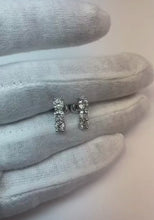 2 Ct Round Prong Set Natural Earth Mined Diamond Drop Earring 14K White Gold