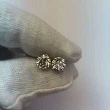 Solitaire Prong Set Round Natural Earth Mined Diamond 1.60 Carats Stud Earrings Jewellery