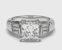 Big Natural Earth Mined Diamond Ring 4.5 Ct. Three Stone Gold Engagement Ring