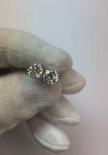 Three Prong 2 Carats Round Cut Natural Earth Mined Diamonds Stud Earring White Gold 14K