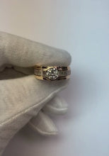 1.85 Carats Natural Earth Mined Diamond White Gold 14K Men's Ring Half Bezel Set