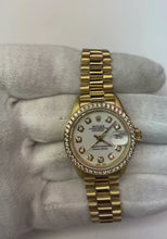 RolexPresidentialStyleLadiesWatchWhiteDiamondDialBezel2