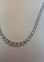 White Gold 14K Women Necklace Small Round Cut 25.00 Carats Natural Earth Mined Diamonds
