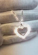 Round Cut Natural Earth Mined Diamond Heart Style Pendant Solid White Gold 14K 2.20 Ct