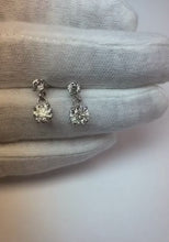 2.40 Carats Sparkling Round Brilliant Natural Earth Mined Diamonds Dangle Earrings Pair