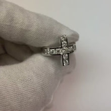 Natural Earth Mined Diamonds Cross Shape Engagement Fancy Ring 1.4 Ct. White Gold 14K