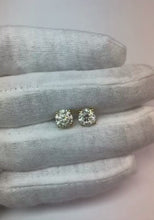 3.10 Ct Solitaire Round Cut Natural Earth Mined Diamond Stud Earring White Gold 14K