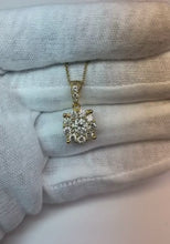 2 Carats Round Natural Earth Mined Diamond Halo Pendant Solid White Gold 14K