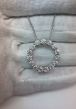Circle Pendant Necklace 2.70 Carats Round Cut Genuine Natural Earth Mined Diamonds White Gold 14K