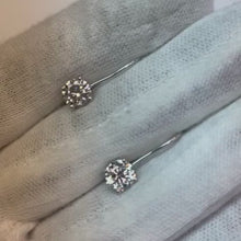 Women Prong Set Round Natural Diamond Lever back Earring 2 Ct. White Gold 14K