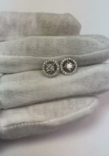 2.34 Ct Brilliant Cut Sparkling Natural Earth Mined Diamonds Lady Studs Halo Earring