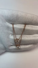 1.75 Carat Pink Gold Rose Gold Double Necklace Natural Earth Mined Diamonds Yard