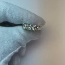 3.25 Ct Three Stone Natural Earth Mined Diamond Engagement Ring White Gold 14K New