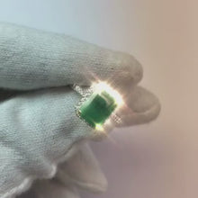 3.55 Ct Emerald Cut Green Emerald With Round Natural Earth Mined Diamond Wedding Ring