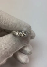 2.50 Carat Filigree Antique Style 3 Stone Natural Earth Mined Diamond Engagement Ring