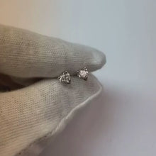 1 Carat Prong Set Heart Cut Natural Earth Mined Diamond Stud Earring 14K White Gold
