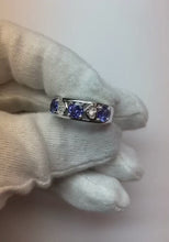 4 Carat Eternity Band Round Tanzanite Natural Earth Mined Diamonds Jewellery