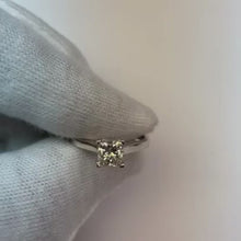 1 Carat Princess Cut Solitaire Natural Earth Mined Diamond Wedding Ring 14K White Gold