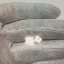 Stud Earrings 2 Carats Round Natural Earth Mined Diamond Jewellery White Gold 14K