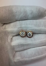3.50 Carats Bezel Set Natural Earth Mined Diamond Women Studs Earrings 14K White Gold
