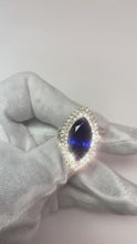 21.25 Ct Solitaire With Accent Tanzanite With Natural Earth Mined Diamonds Ring Gold 14K