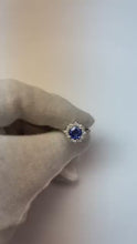 Gold Gemstone Ring Halo Sri Lankan Sapphire Vintage Style 3 Carats